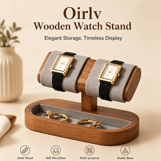Oirlv Wooden Watch Display Stand Jewelry Organizer Rack