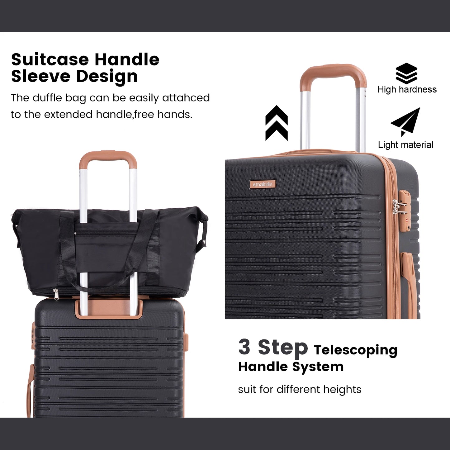 Tripcomp Luggage Set with Spinner Wheels and TSA Lock