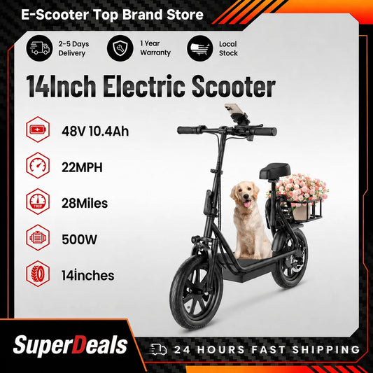 Electric Scooter For Adults With Dual Suspension 28 Mile Range