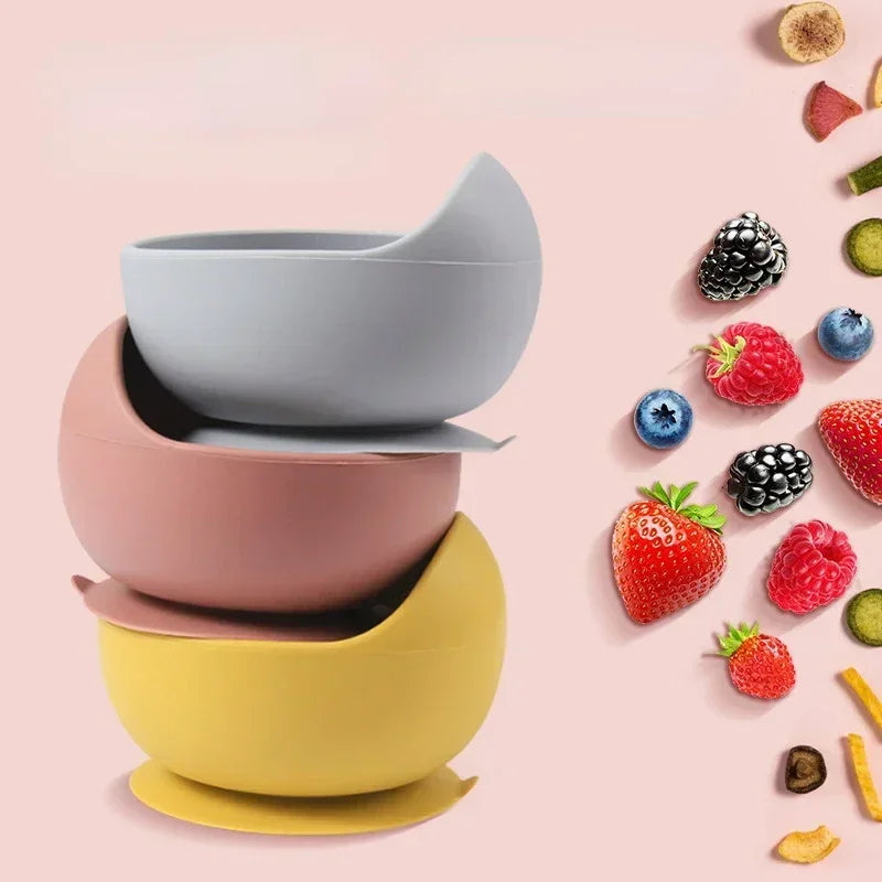 Premium Silicone Baby Dish Set With Suction Bowl And Utensils