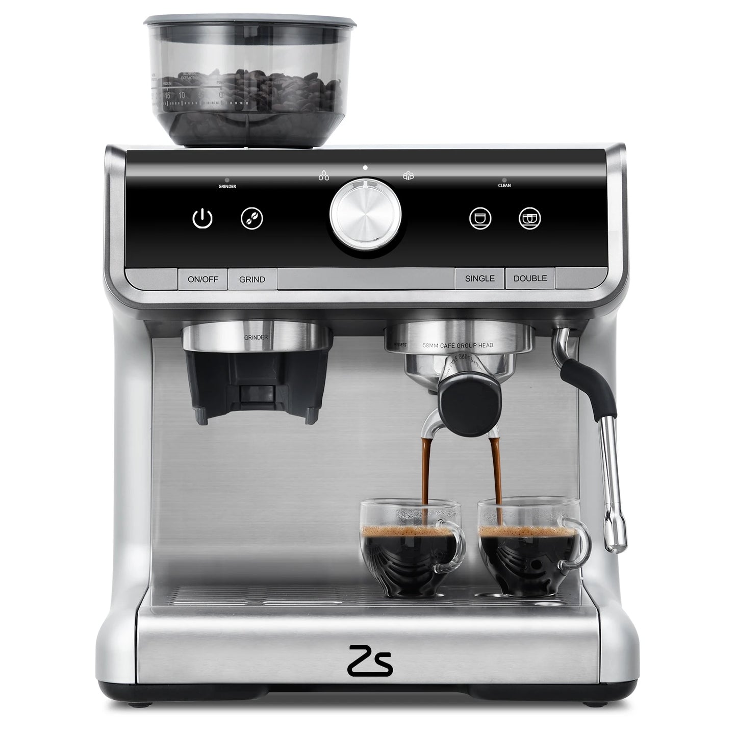 Acekool Espresso Machine With Grinder And Milk Frother 20 Bar
