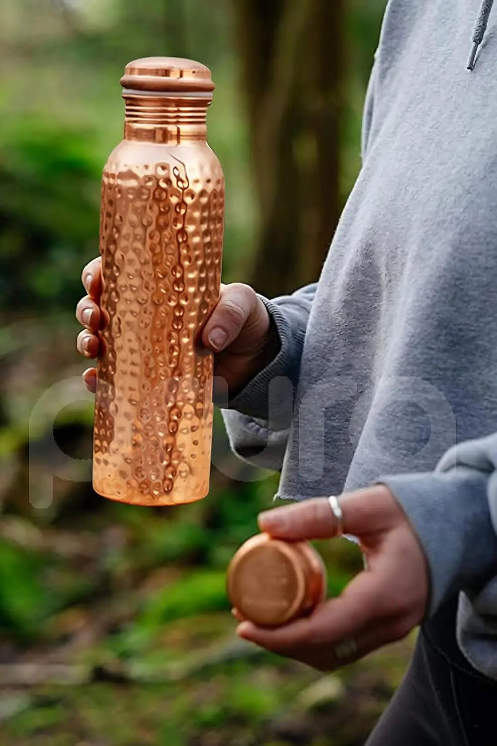 Hammered Copper Water Bottle Pure Copper Vessel Ayurvedic Leak Proof
