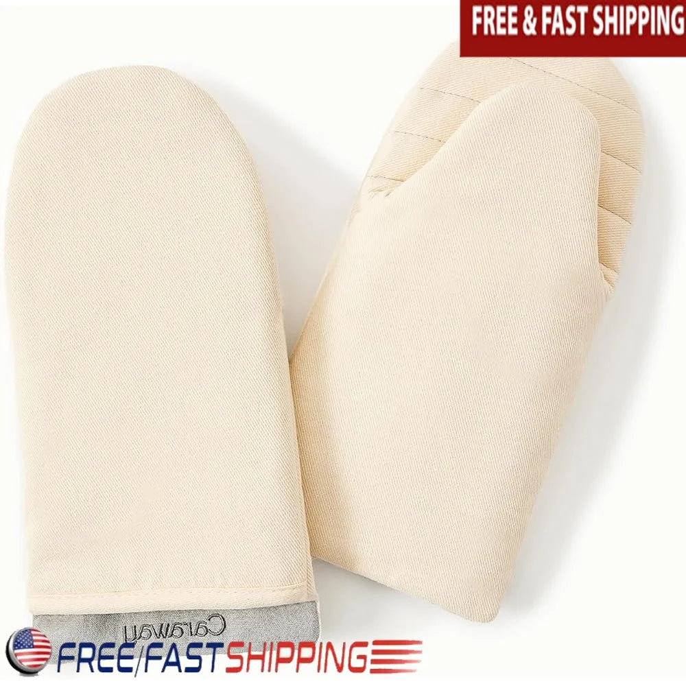 Organic Cotton Oven Mitts Set Of 2 Stain Resistant