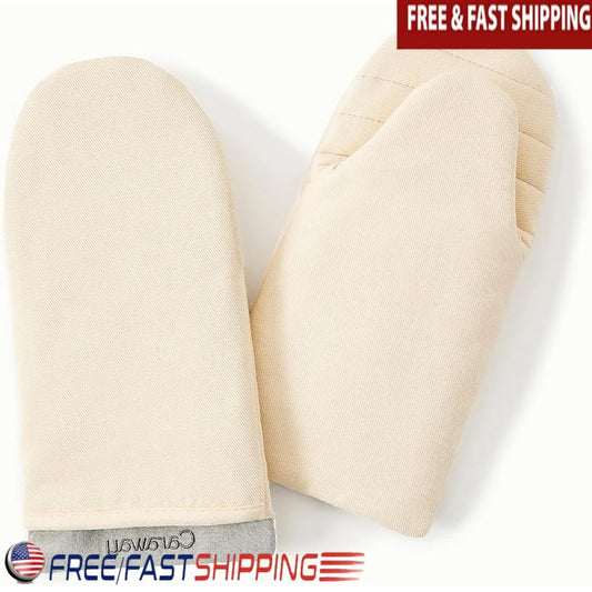 Organic Cotton Oven Mitts Set Of 2 Stain Resistant