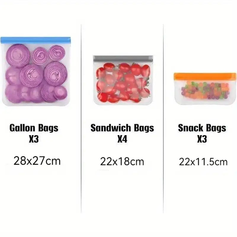 Untior Reusable Silicone Food Bag Freezer Storage Pouch Leakproof
