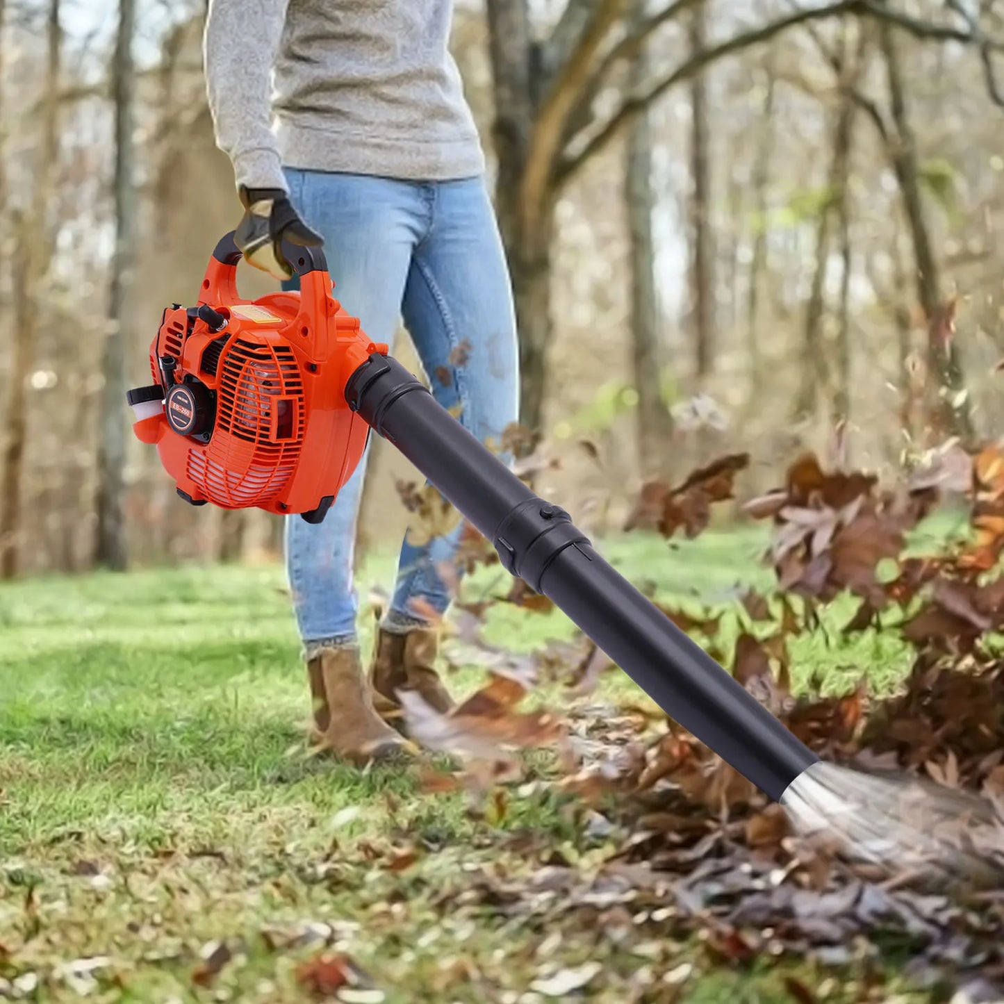 Gas Leaf Blower 25.4CC 2-Stroke Commercial Handheld Yard Cleaning Tool