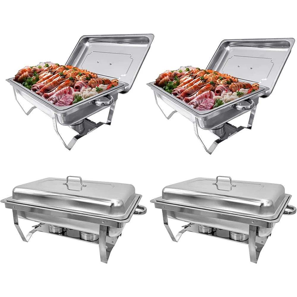 Electric Stainless Steel Chafing Dish Buffet Set 8 Qt Warmer