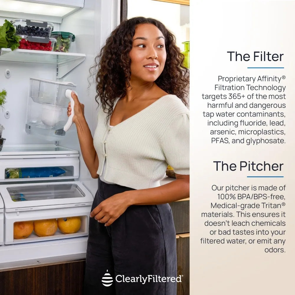 Advanced Water Filter Pitcher Removes 365 Contaminants BPA Free