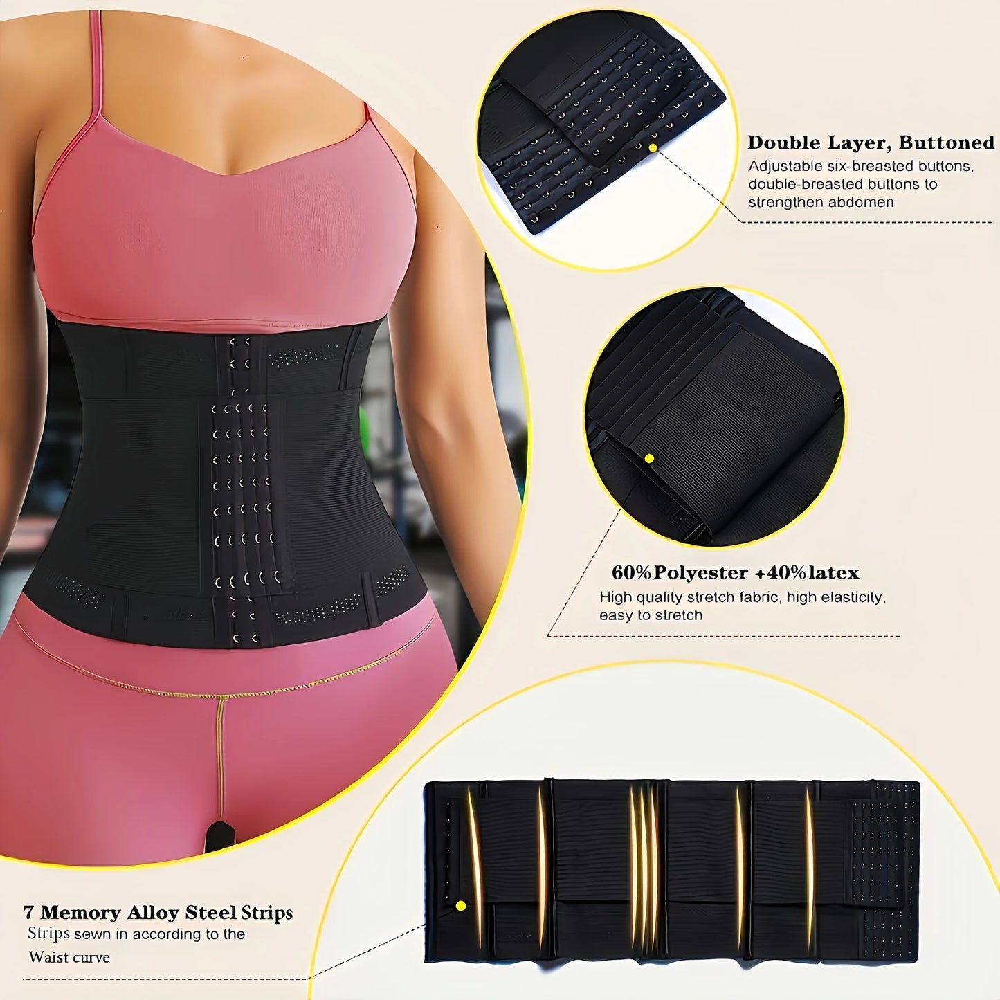Underbust Waist Cincher Corset Women Tummy Control Hourglass Shaper