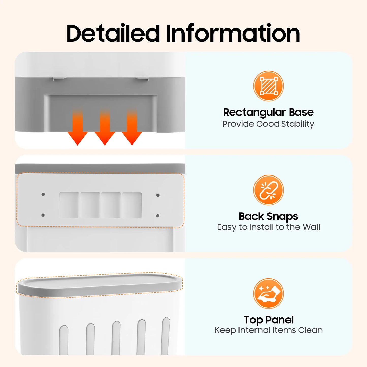 Five Compartment Wall Mount Rice Dispenser for Kitchen Storage