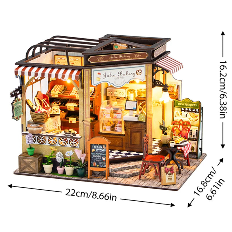 DIY Wooden Mini Seaside Villa Dollhouse Kit With Furniture