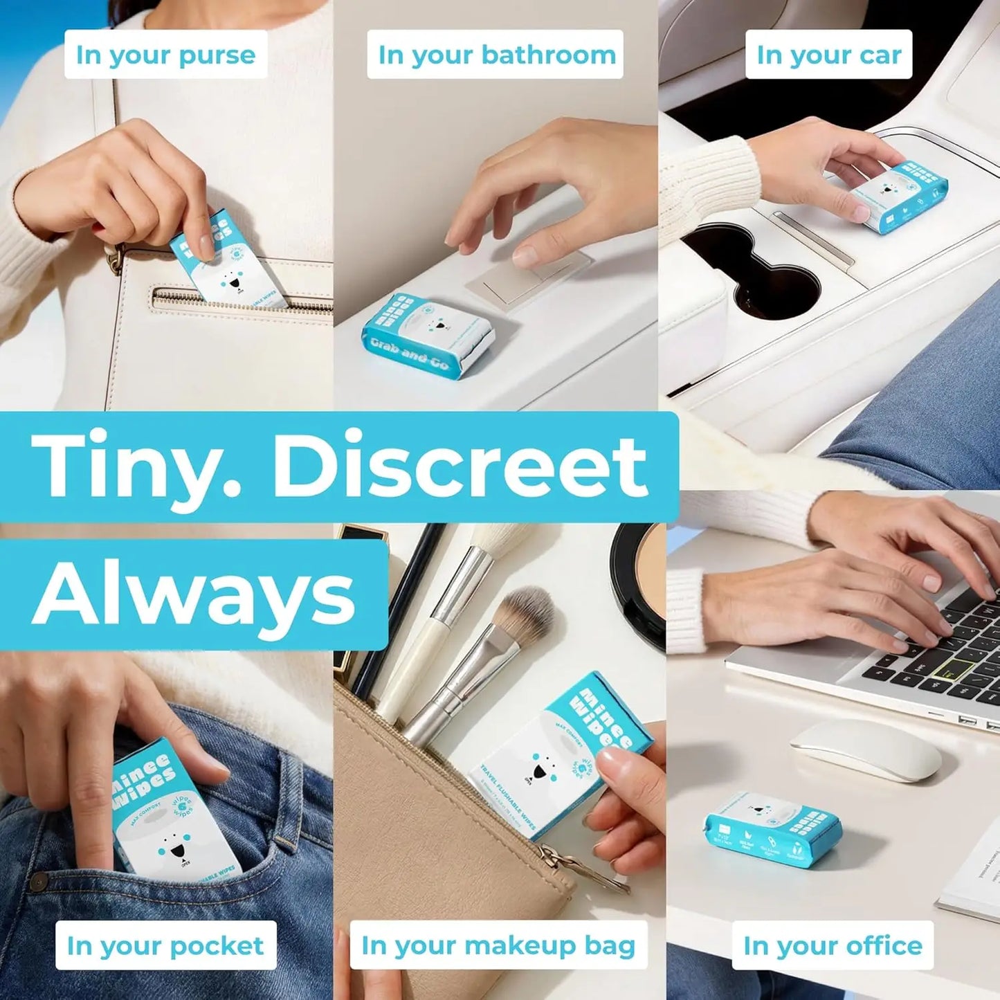 Compact Travel Flushable Wipes With Aloe For Sensitive Skin Unscented