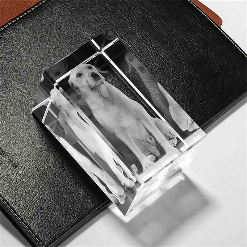 Crystal Cube Photo Album Sympathy Keepsake Pet Loss Gift