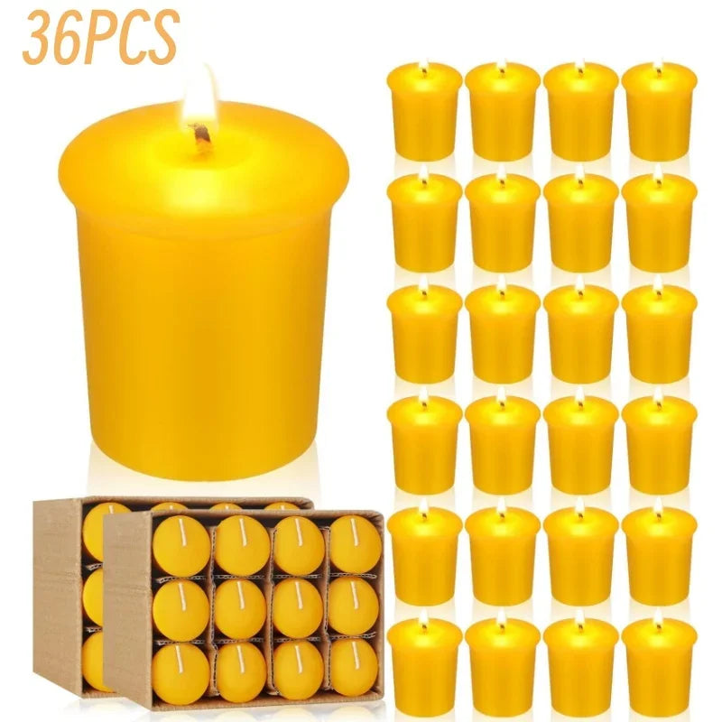 Handmade Beeswax Tealight Candles for Home Decor, Spa and Weddings