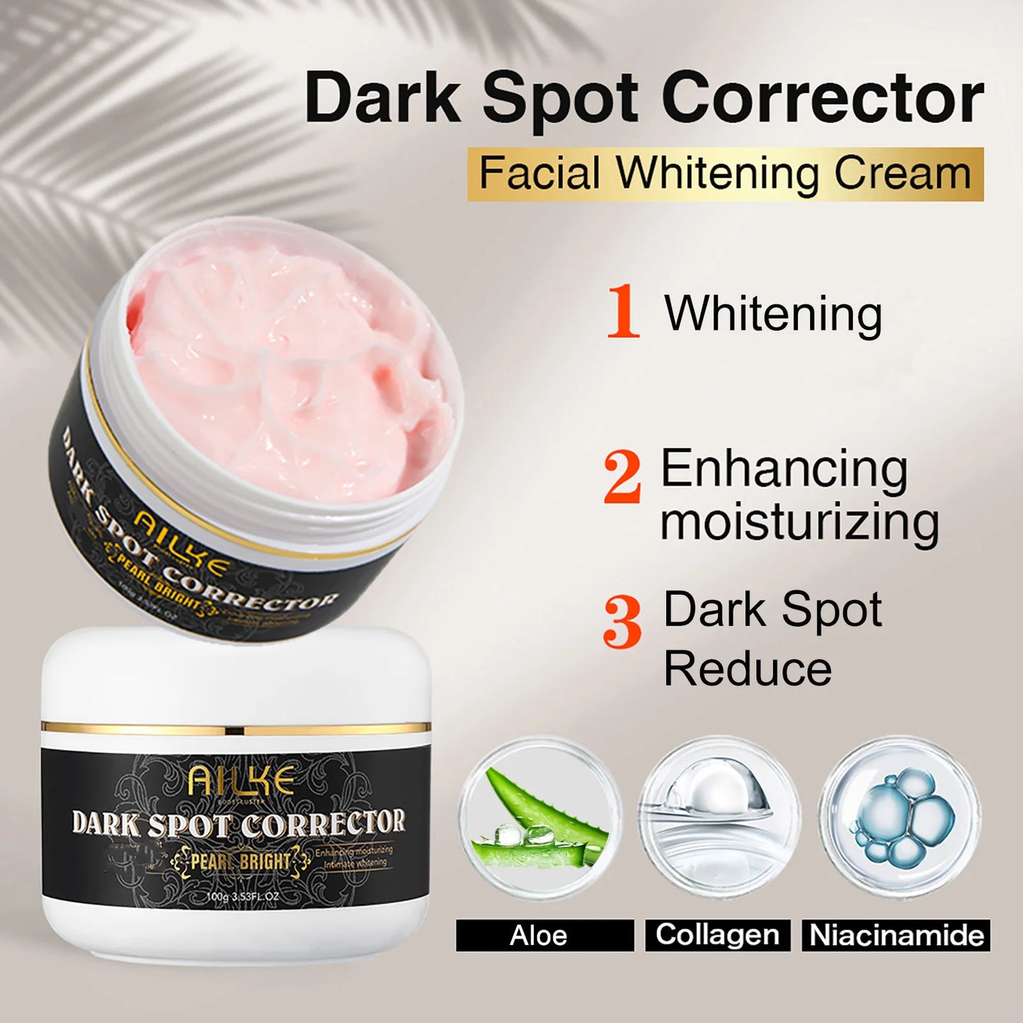 AILKE Collagen Whitening Kit, Skin Moisturizer, Hydration, Remove Dark Spots, Sun Spots, Freckles, Melanin, Even Skin Tone