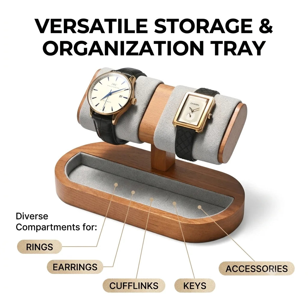 Oirlv Wooden Watch Display Stand Jewelry Organizer Rack