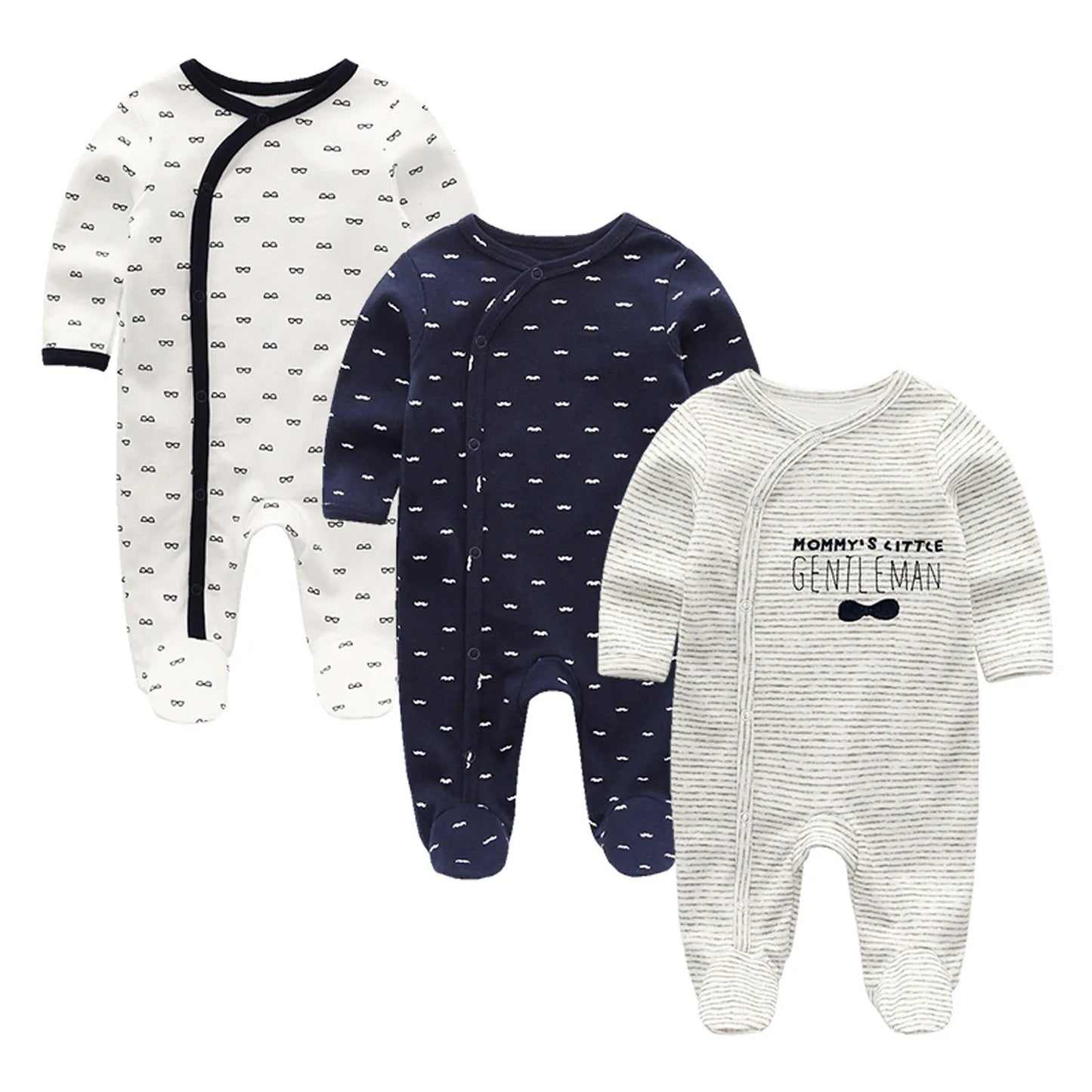 Unisex Cotton Baby Romper Set For Newborns Three Pieces