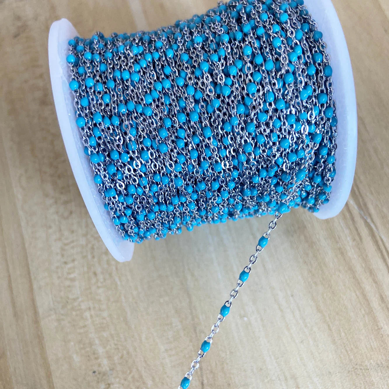Touredbeads Stainless Steel Enamel Satellite Cable Link Chain