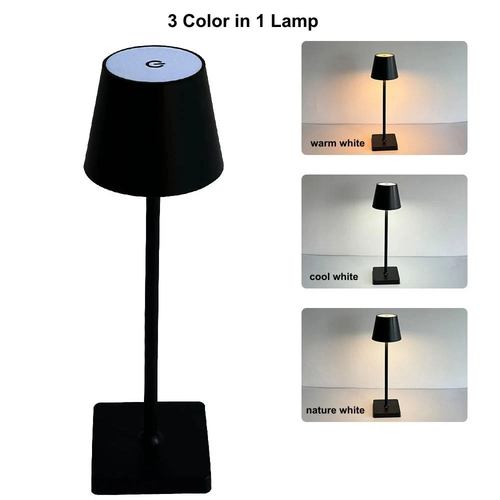 GGBE Nordic LED Table Lamp Rechargeable Touch Dimmable Desk Lamp