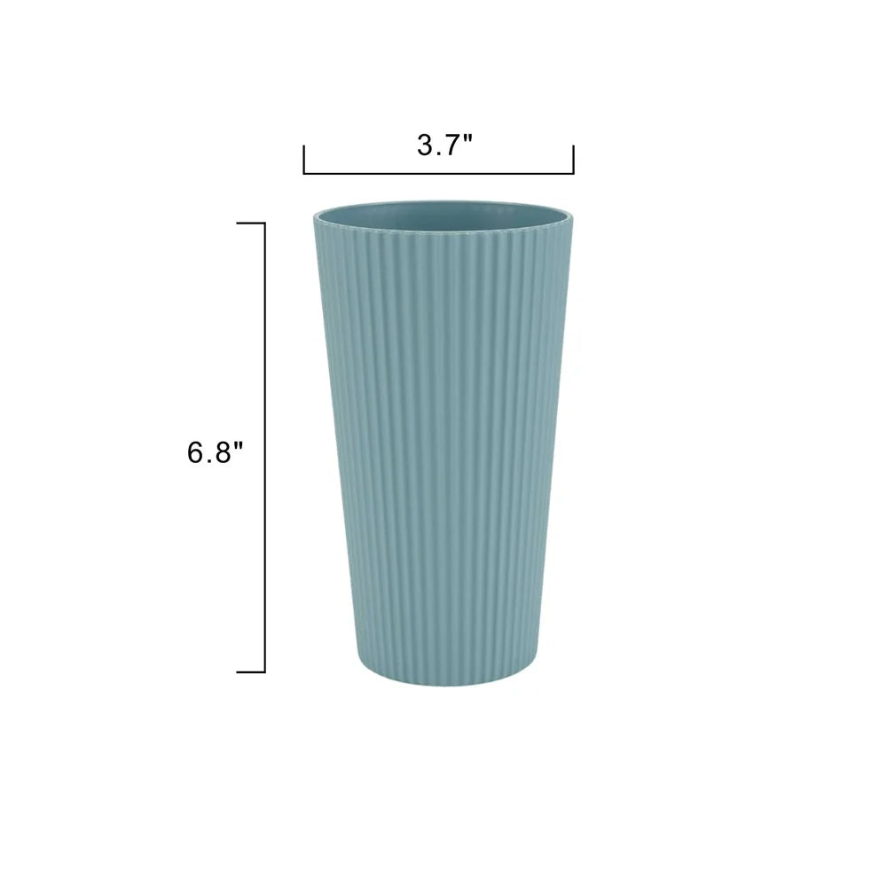 Eco-Friendly Recycled Plastic Beverage Tumblers Set of 3 Stackable Non-Toxic Durable BPA Free Dishwasher Safe Drinkware