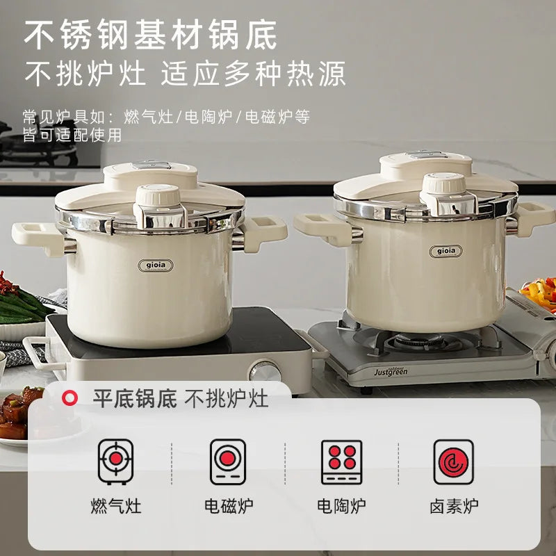 Enamel Pressure Cooker Multifunctional Explosion Proof Stainless Steel Pot
