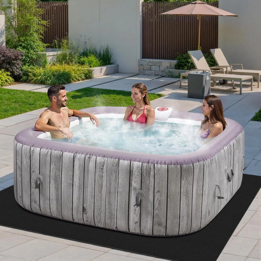 Inflatable Portable 4-6 Person Hot Tub Spa With 130 Air Jets And Heating
