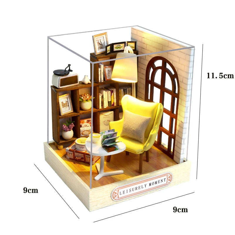 DIY Wooden Mini Seaside Villa Dollhouse Kit With Furniture