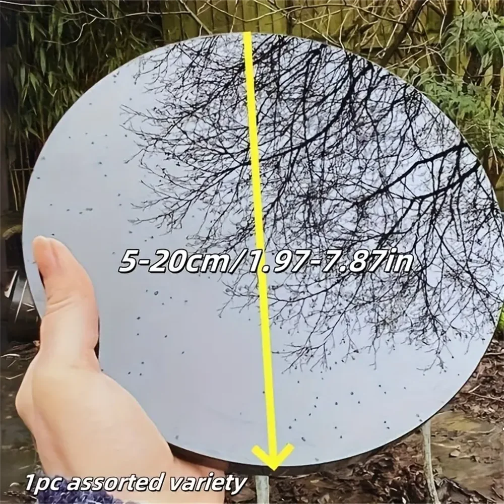 Natural Obsidian Round Mirror Black Crystal Lens Meditation