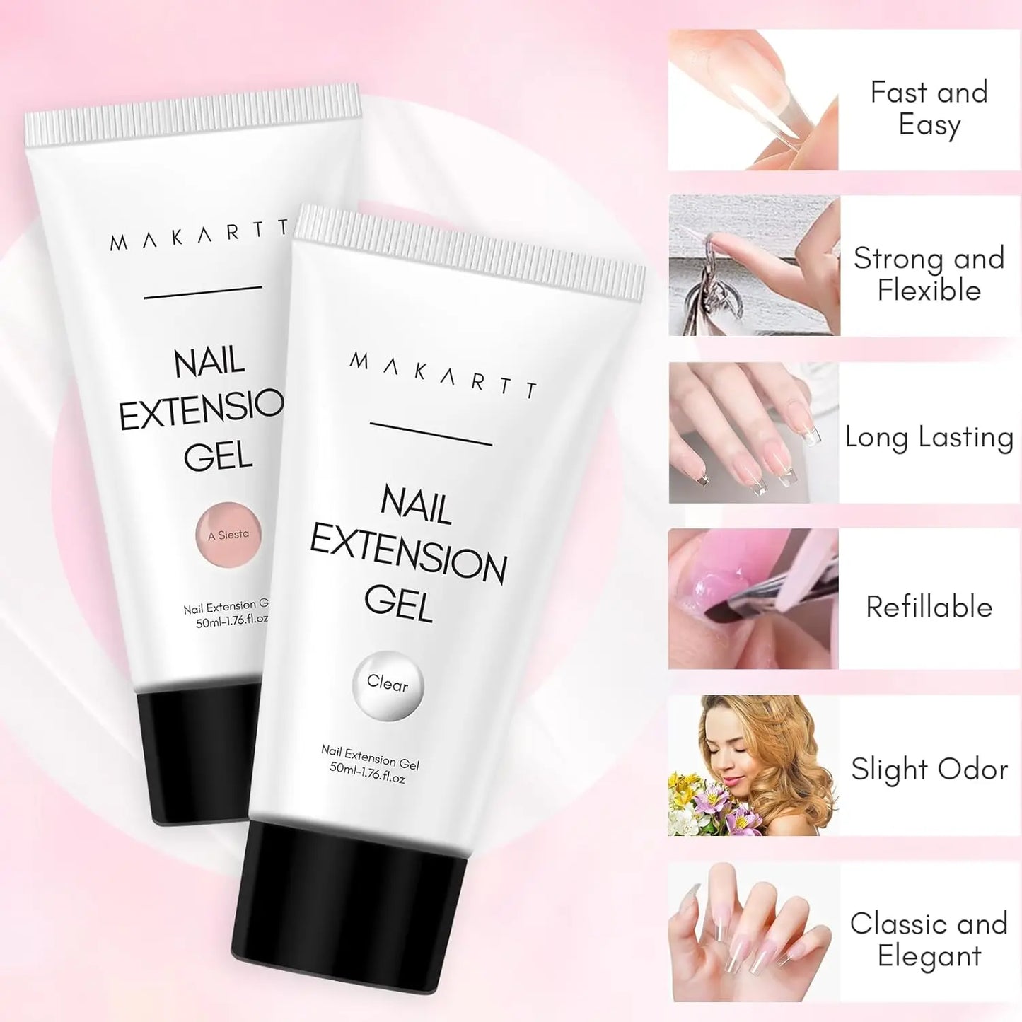 Makartt Poly Extension Nail Gel 50ml Acrygel Hard Gel Nails