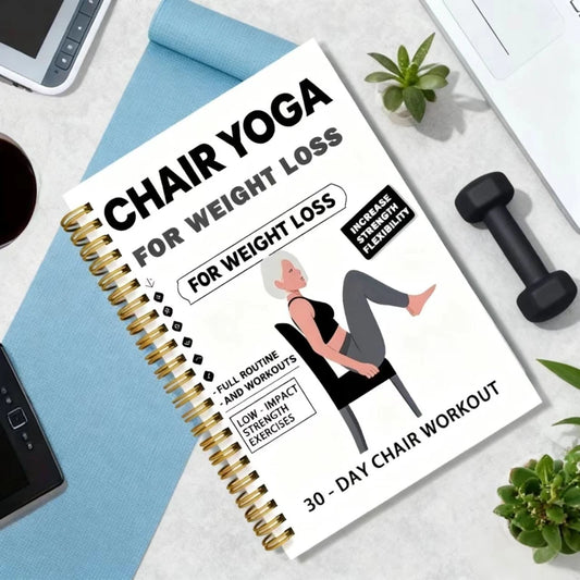 Chair Yoga Spiral Notebook With Guided Poses And Progress Tracking