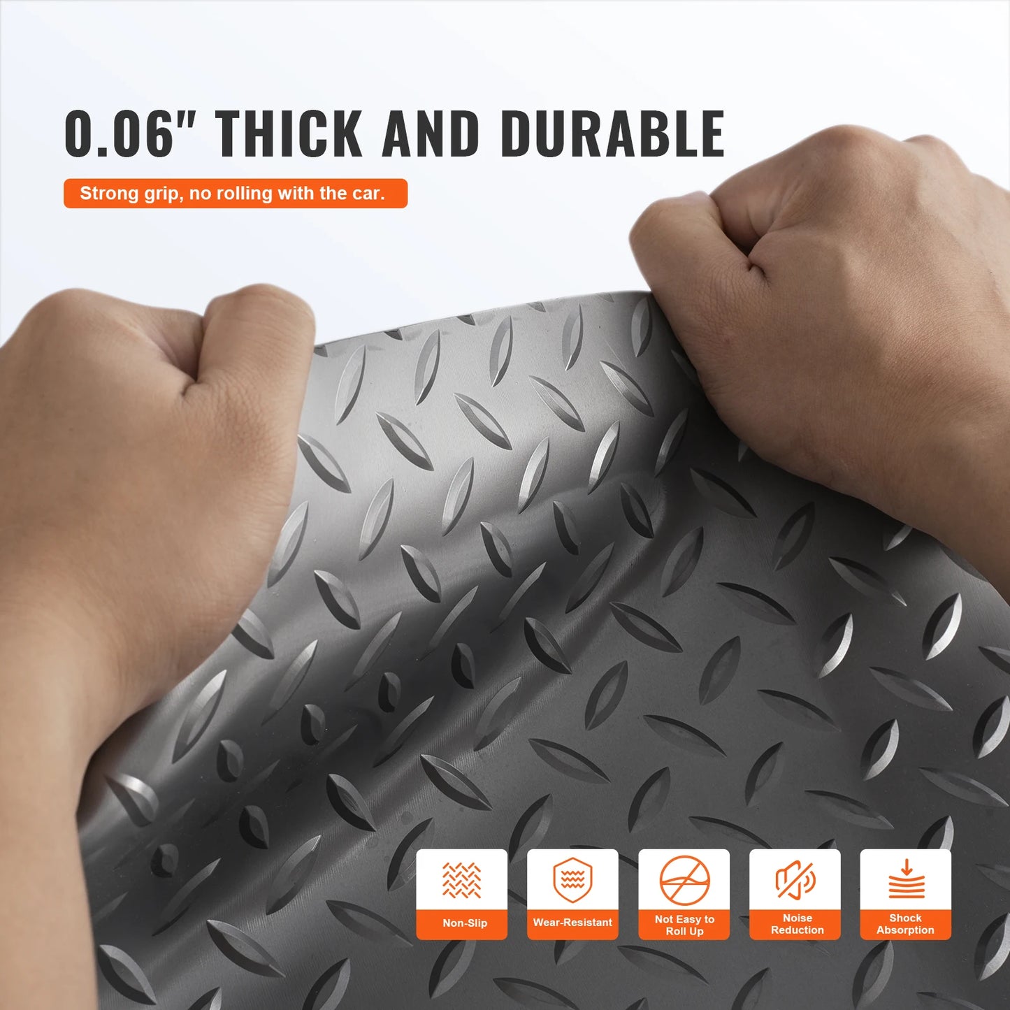 NONECN SucceBuy PVC Garage Floor Mat Non Slip Diamond Texture