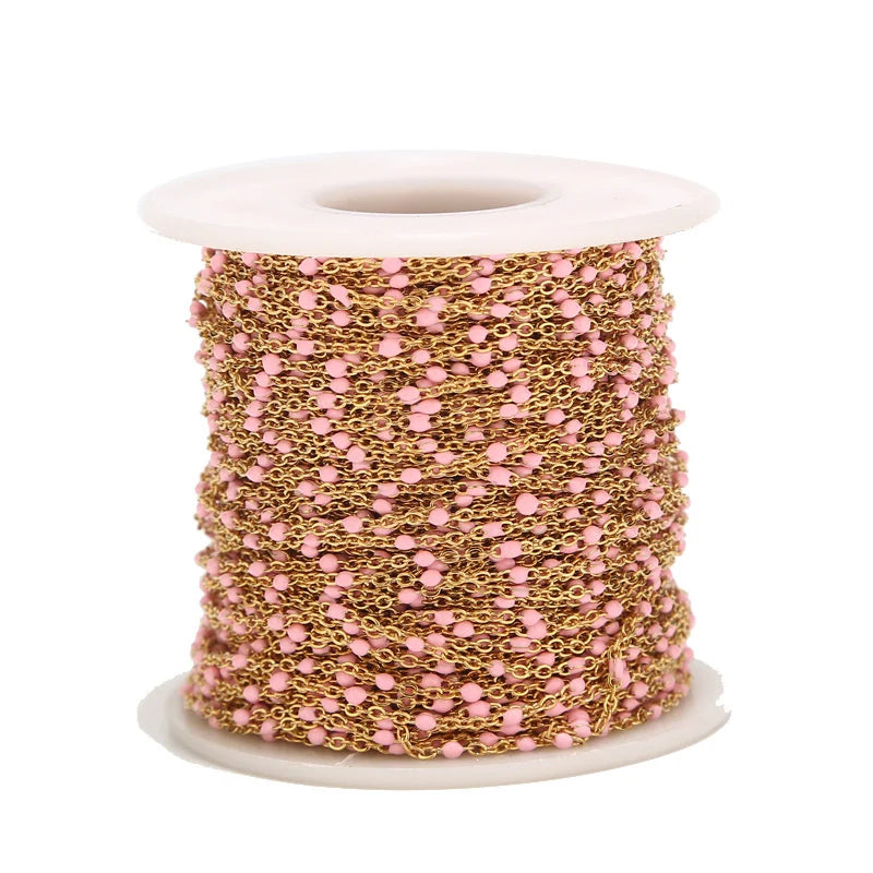 Touredbeads Stainless Steel Enamel Satellite Cable Link Chain