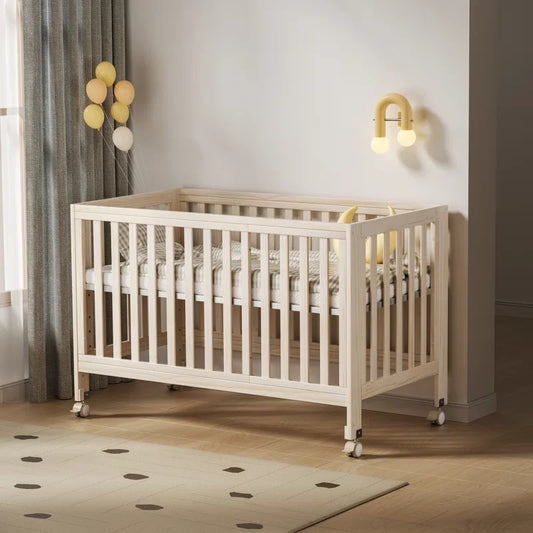 11 In 1 Convertible Baby Crib With Removable Wheels Pine