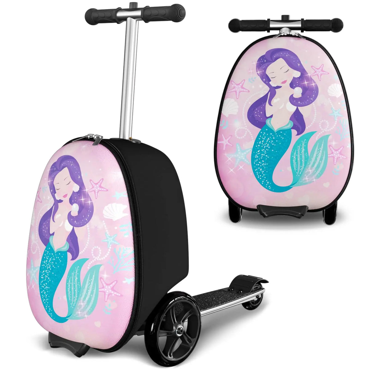 JETTING Kids 2-in-1 Ride-On Scooter Suitcase with LED Wheels