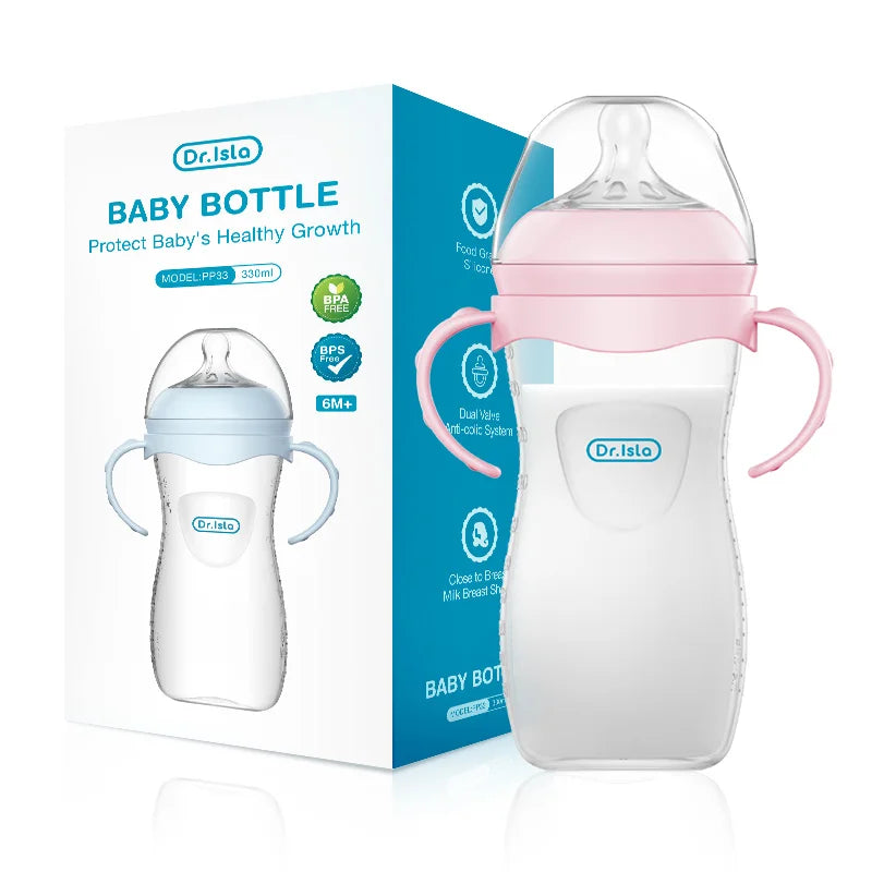 MAMIJOY BPA Free Baby Bottle With Handle For Newborn Feeding