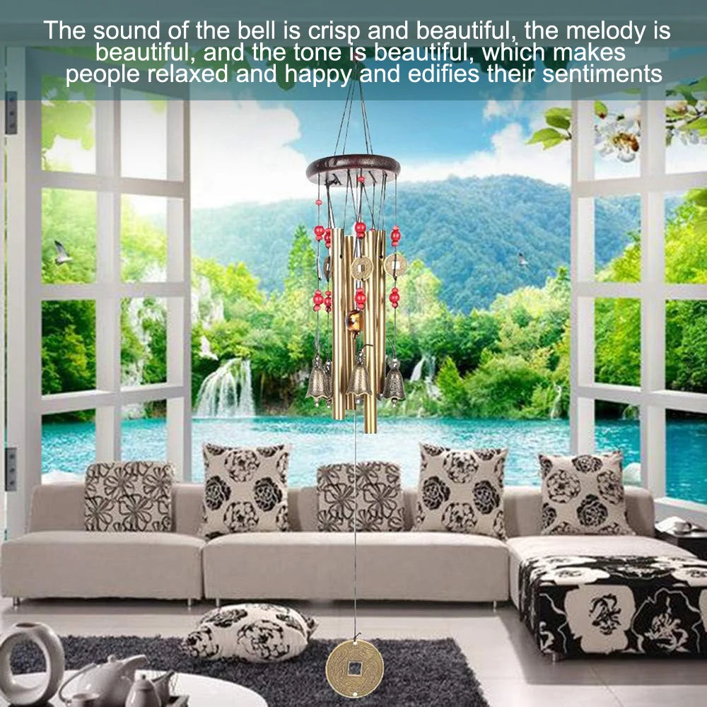 Metal Wind Chime Tubes Bells Good Luck Church Bell Outdoor Garden Home Garden Decor Hanging Wind Chime Decor