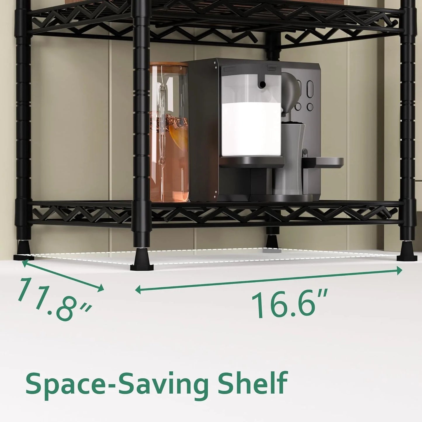 Six Tier Metal Storage Shelves Adjustable Height Pantry Rack