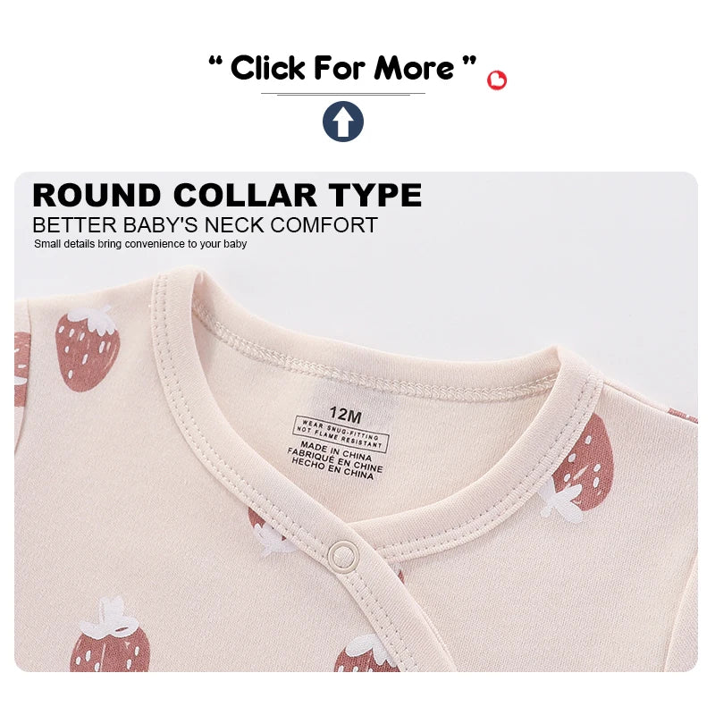 Three Piece Cotton Baby Romper Set Long Sleeve All Seasons