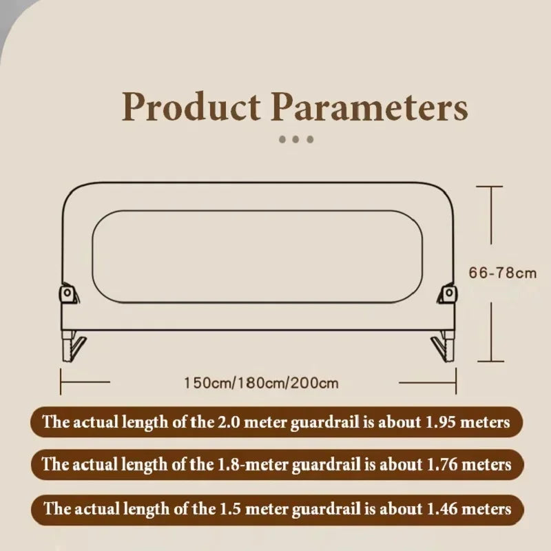 IMBABY Bed Guardrail Anti Fall Baby Safety Bed Barrier Portable Crib Cover Adjustable Bed Rail Guard Bedroom Crib Bumpers