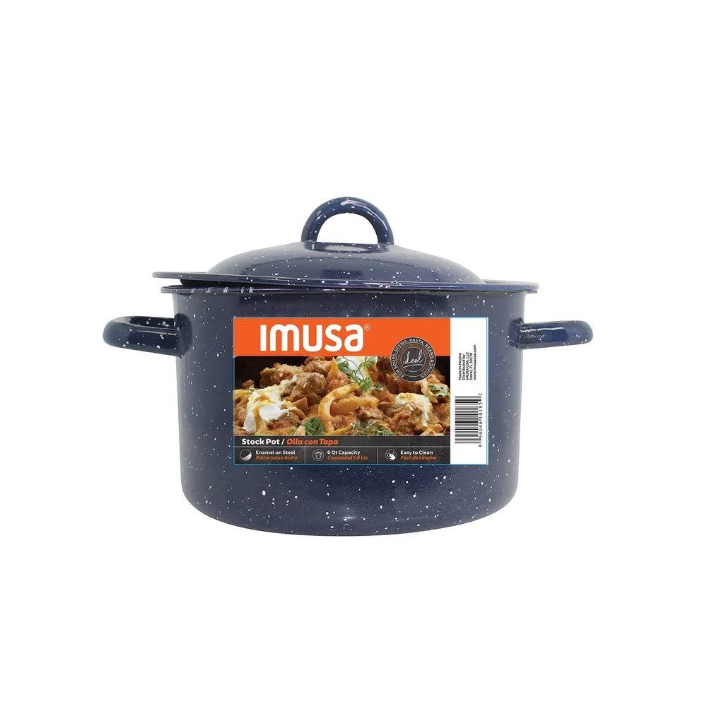 Enamel Stock Pot With Dual Handles Oven Safe Durable