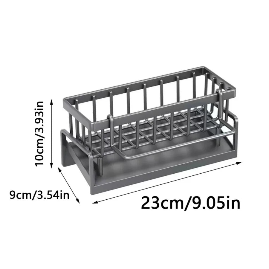 Multifunctional Carbon Steel Kitchen Rack Sink Drain Storage Organizer