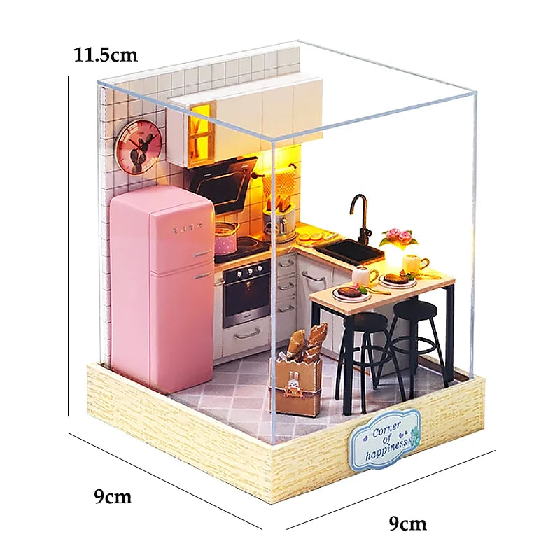 DIY Wooden Mini Seaside Villa Dollhouse Kit With Furniture