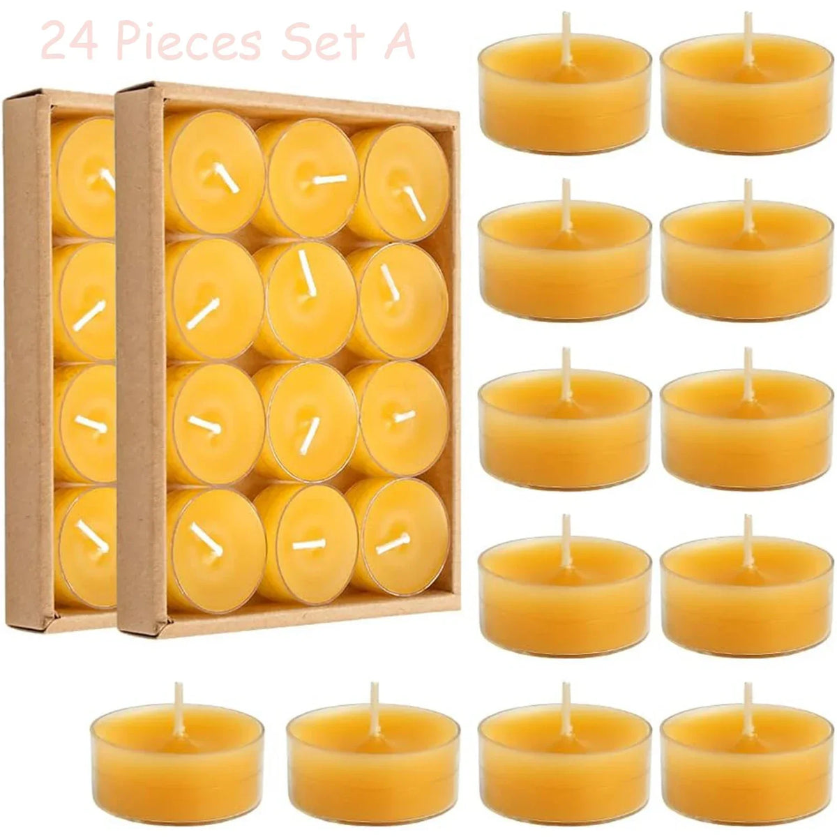 Handmade Beeswax Tealight Candles for Home Decor, Spa and Weddings