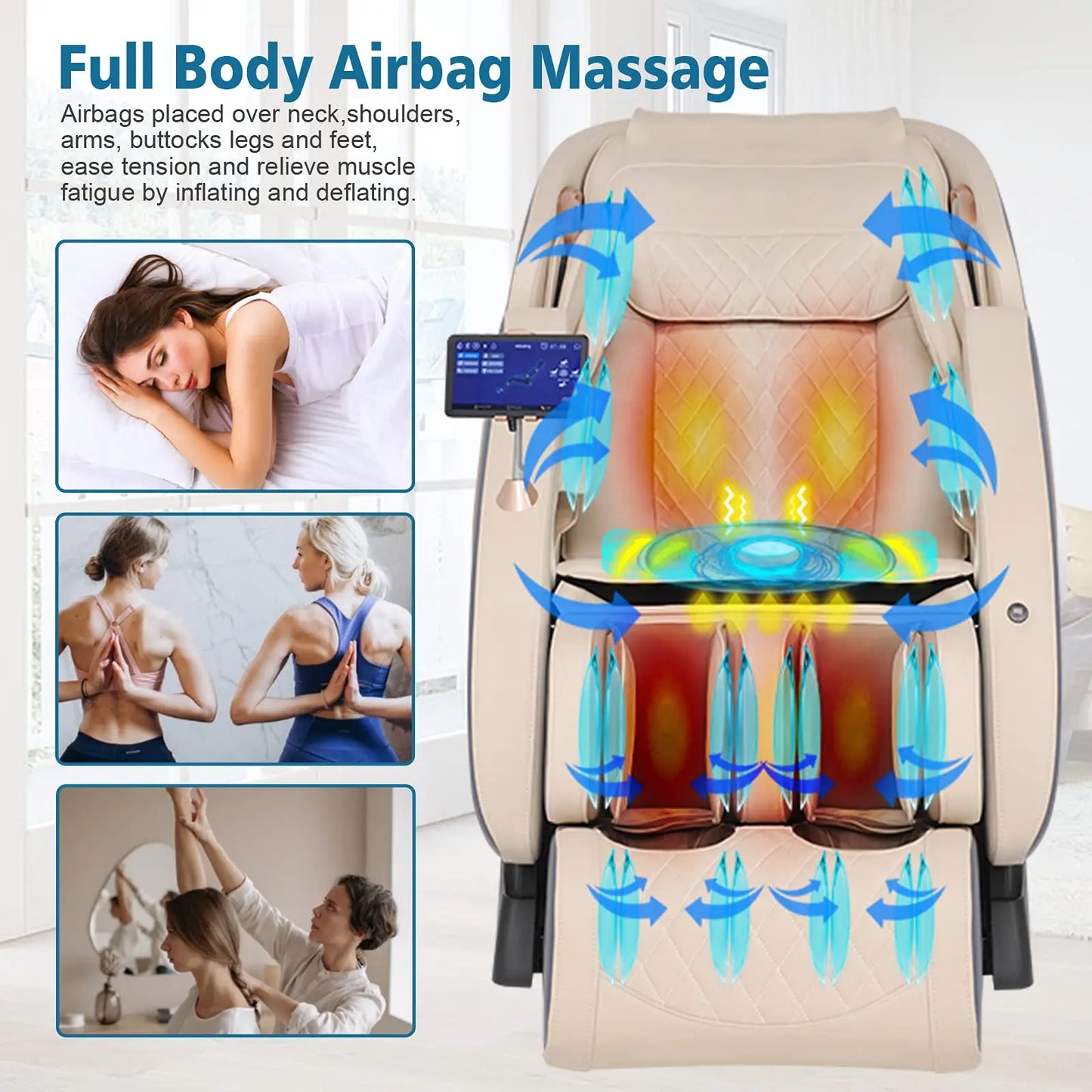 APP Control 4D Massage Chair SLTrack Full Body Shiatsu Recliner
