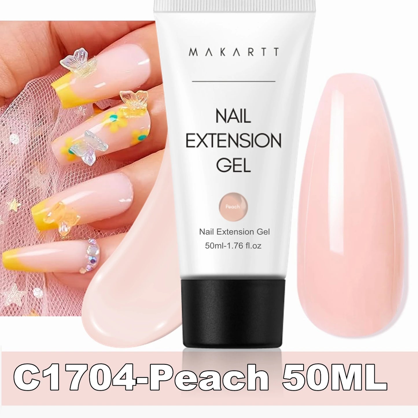 Makartt Poly Nail Extension Gel Clear Pink Builder For Beginners