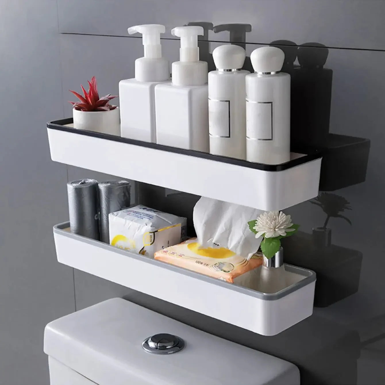 Bathroom Above Toilet Wall Mount Storage Shelf Organizer