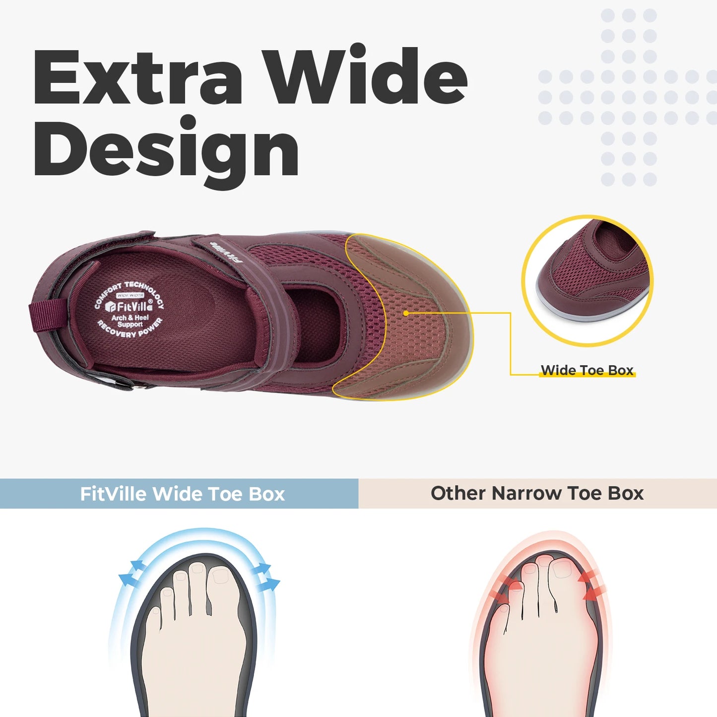 Fitville Mary Jane Sandals With Widened Toe For Swollen Feet