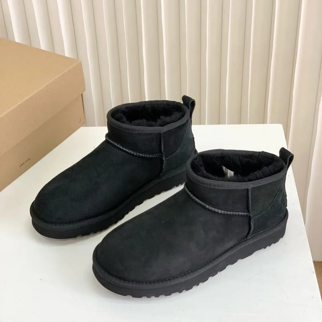 Designer Winter Snow Boots Leather Platform Fur Lined Waterproof Warm