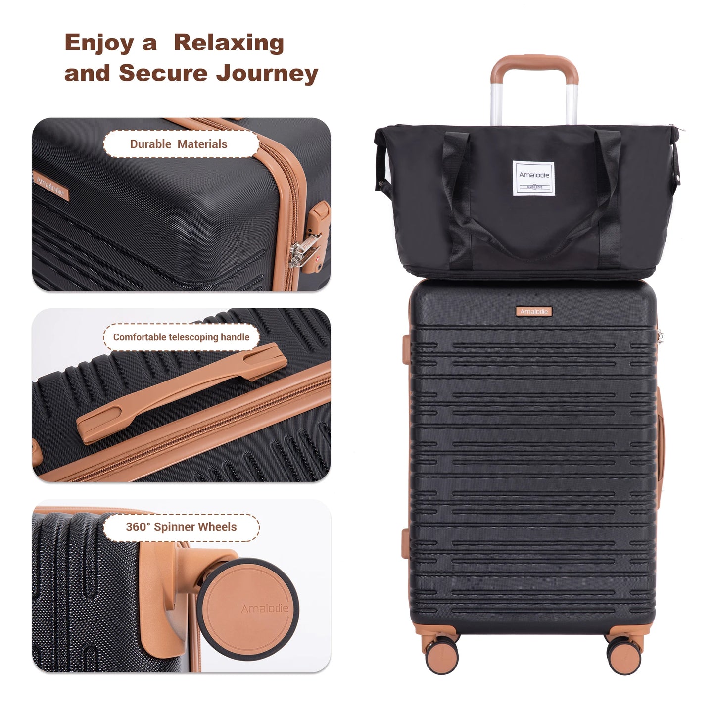 Tripcomp Luggage Set with Spinner Wheels and TSA Lock