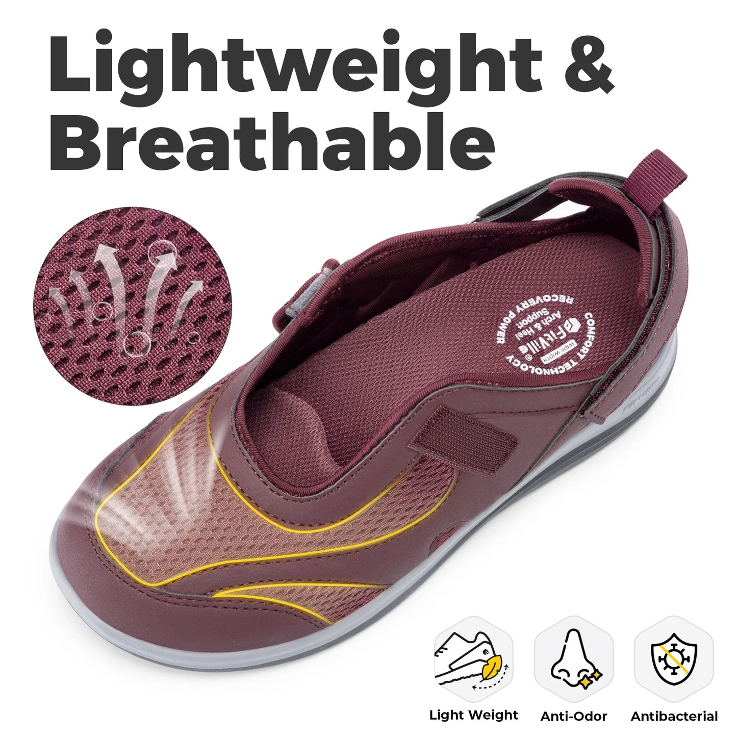 Fitville Mary Jane Sandals With Widened Toe For Swollen Feet